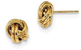 Image of 9mm 14K Yellow Gold Polished Double Love Knot Stud Post Earrings