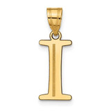Image of 14K Yellow Gold Polished Etched Letter I Initial Pendant
