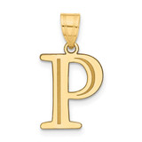 Image of 14K Yellow Gold Polished Etched Letter P Initial Pendant