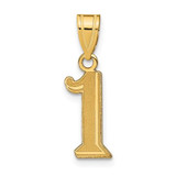 Image of 14K Yellow Gold Polished Etched Number 1 Pendant