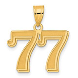 Image of 14K Yellow Gold Polished Etched Number 77 Pendant