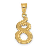Image of 14K Yellow Gold Polished Etched Number 8 Pendant