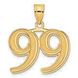 Image of 14K Yellow Gold Polished Etched Number 99 Pendant