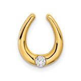 Image of 14K Yellow Gold Polished Fancy Diamond Chain Slide Pendant