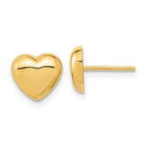Image of 7.85mm 14K Yellow Gold Polished Heart Stud Post Earrings TH968