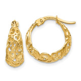 Image of 16mm 14K Yellow Gold Polished Hinged Hoop Earrings 35E