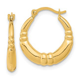 Image of 18.07mm 14K Yellow Gold Polished Hoop Earrings TF1242