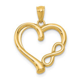 Image of 14K Yellow Gold Polished Infinity Heart Pendant