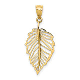 Image of 14K Yellow Gold Polished Leaf Pendant
