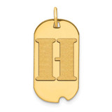 Image of 14K Yellow Gold Polished Letter H Initial Dog Tag Pendant