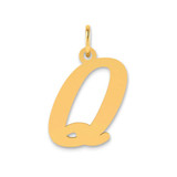 Image of 14K Yellow Gold Polished Letter Q Initial Pendant