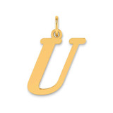 Image of 14K Yellow Gold Polished Letter U Initial Pendant