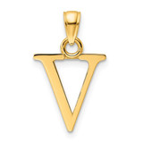Image of 14K Yellow Gold Polished Letter V Pendant