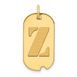 Image of 14K Yellow Gold Polished Letter Z Initial Dog Tag Pendant