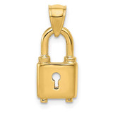 Image of 14K Yellow Gold Polished Lock Pendant