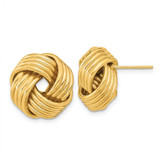 Image of 16mm 14K Yellow Gold Polished Love Knot Stud Post Earrings TL1064
