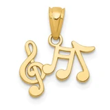 Image of 14K Yellow Gold Polished Music Notes Pendant