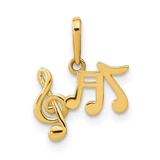 Image of 14K Yellow Gold Polished Music Notes Pendant YC1480