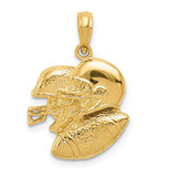 Image of 14K Yellow Gold Polished Open-Backed Football Pendant