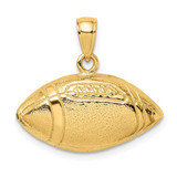 Image of 14K Yellow Gold Polished Open-Backed Football Pendant C2669