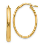 Image of 26mm 14K Yellow Gold Polished Oval Hoop Earrings LE1055