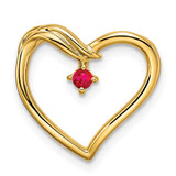 Image of 14K Yellow Gold Polished Ruby Heart Chain Slide Pendant