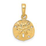 Image of 14K Yellow Gold Polished Sand Dollar Pendant K5379