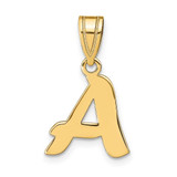 Image of 14K Yellow Gold Polished Script Letter A Initial Pendant