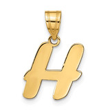 Image of 14K Yellow Gold Polished Script Letter H Initial Pendant