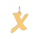 Image of 14K Yellow Gold Polished Script Letter X Initial Pendant