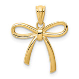 Image of 14K Yellow Gold Polished Small Ribbon Bow Pendant