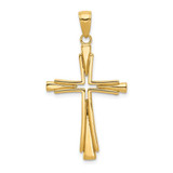 Image of 14K Yellow Gold Polished Solid Cross Pendant