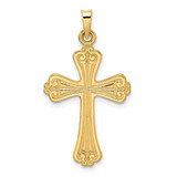 Image of 14K Yellow Gold Polished Solid Fancy Design Cross Pendant XR1940