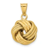 Image of 14K Yellow Gold Polished Textured Love Knot Pendant