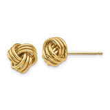 Image of 9mm 14K Yellow Gold Polished Triple Love Knot Stud Post Earrings TF411