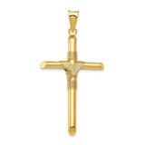 Image of 14K Yellow Gold Polished Tube Cross Pendant K6188