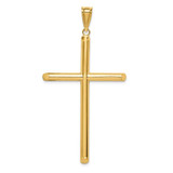 Image of 14K Yellow Gold Polished Tube Cross Pendant K6192