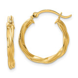Image of 20.5mm 14K Yellow Gold Polished Twisted 2.5mm Hoop Earrings TF1606
