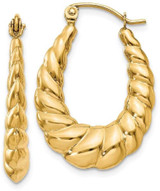 Image of 25mm 14K Yellow Gold Polished Twisted Hollow Hoop Earrings S837
