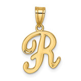 Image of 14K Yellow Gold R Script Initial Pendant