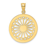 Image of 14K Yellow Gold Retro Daisy In Round Frame / Gate Jewelry Pendant