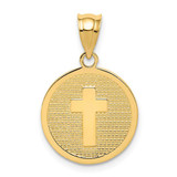Image of 14K Yellow Gold Reversible Cross & God Bless Pendant