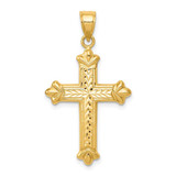 Image of 14K Yellow Gold Reversible Shiny-Cut Cross Pendant K3631
