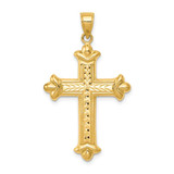 Image of 14K Yellow Gold Reversible Shiny-Cut Cross Pendant K3632