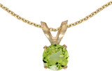 Image of 14k Yellow Gold Round Peridot Pendant (Chain NOT included) (CM-P1414X-08)