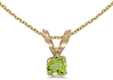 Image of 14k Yellow Gold Round Peridot Pendant (Chain NOT included) (CM-P1418X-08)