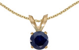 Image of 14k Yellow Gold Round Sapphire Pendant (Chain NOT included) (CM-P1414X-09)