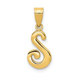 Image of 14K Yellow Gold S Script Initial Pendant
