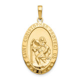 Image of 14K Yellow Gold Saint Christopher Medal Pendant M1479