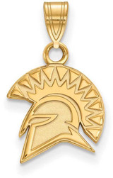 Image of 14K Yellow Gold San Jose State University Small Pendant by LogoArt (4Y001SJS)